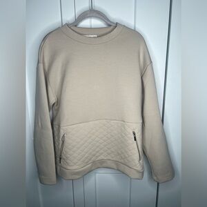 MNG Quilted Zipper Pocket Pullover Sweatshirt Women’s Size Medium